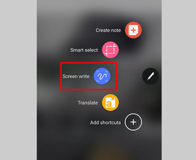 Chọn Screen Write